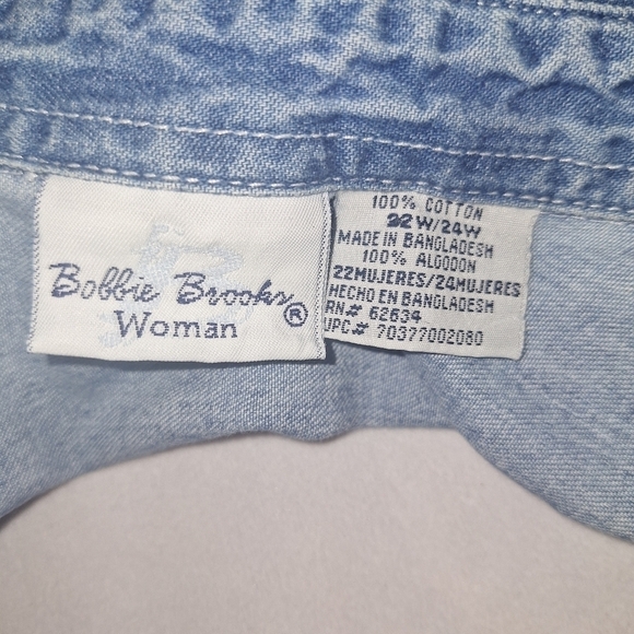 Bobbie brooks button-down blouse size 22W/24W - Picture 7 of 7